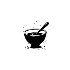 Minimalist bowl of soup vector illustration for restaurant menu design concept
