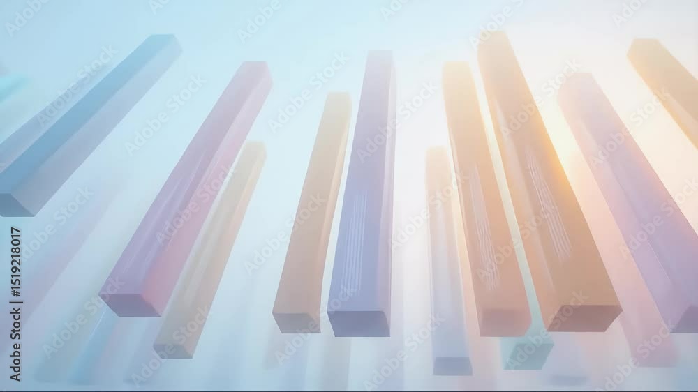 Aufkleber パステル カラーの垂直バーパターンを持つ抽象的な背景デザインの3dレンダリング