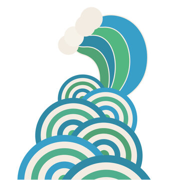 recommend clip art: 青海波 波 渦 背景 和風 日本 海	
                    