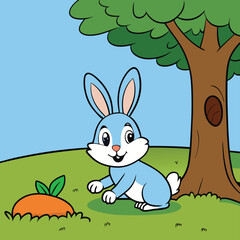 -a-rabbit-is-playing-under-a-tree.eps