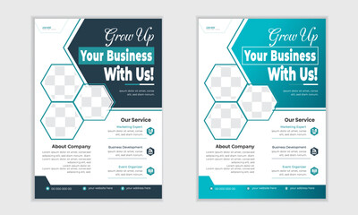 Modern A4 corporate business flyer template design set for marketing business proposal promotion publication cover page new digital marketing flyer.