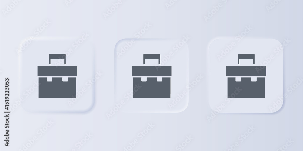 Poster grey briefcase icon isolated on grey background. business case sign. business portfolio. set icons i