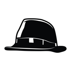 black cloth hat vintage classic retro silhouette icon vector illustration design on white background