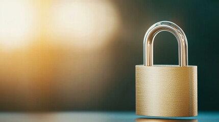 Close-up of a metallic padlock on a desk.