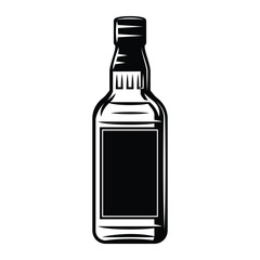 Wine Bottle vintage classic retro silhouette icon vector illustration design on white background