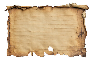 Aged and burned paper texture with torn edges
