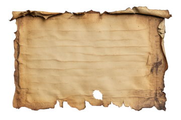 Aged and burned paper texture with torn edges