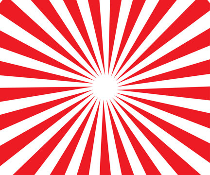 large red and white japanese rising sun