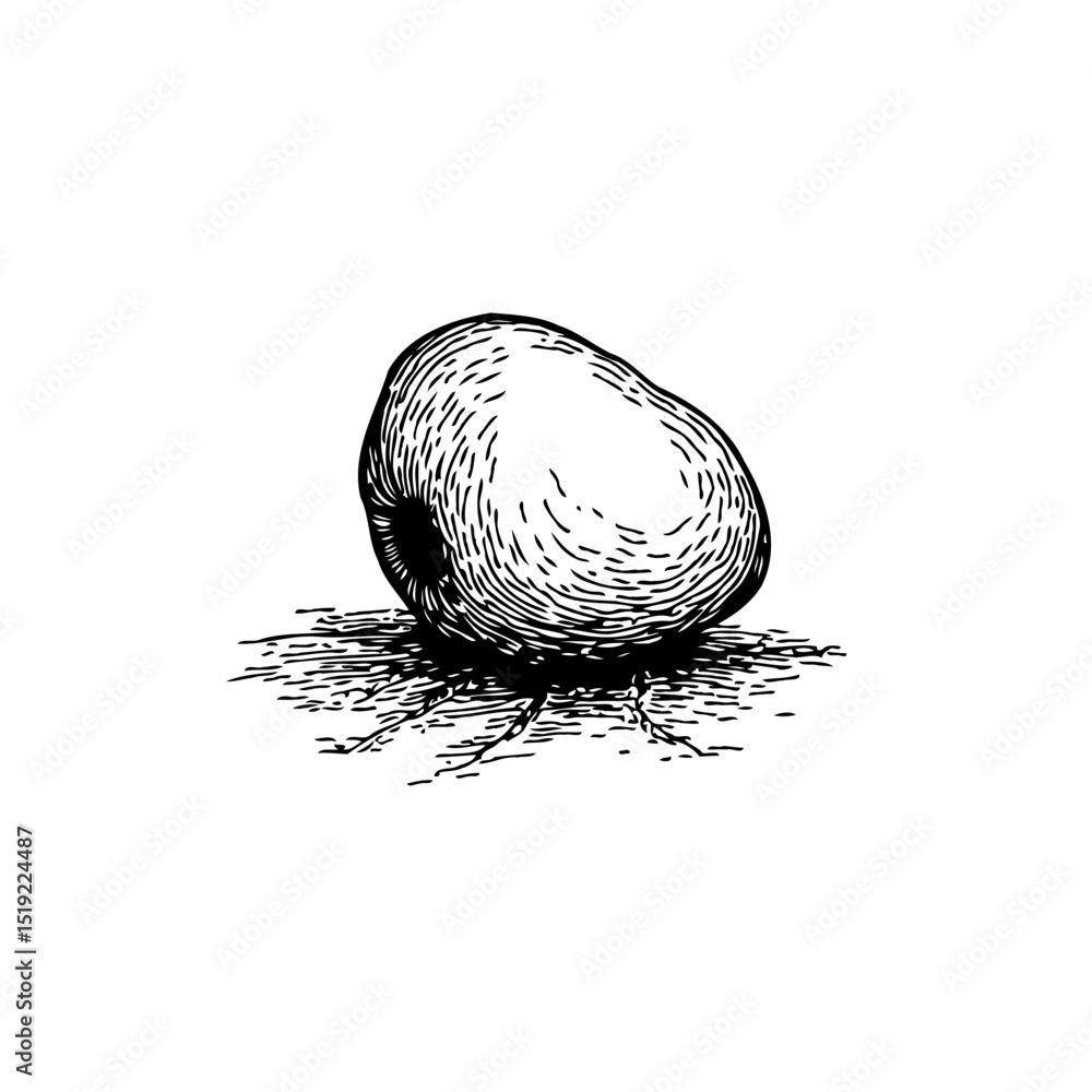 Poster monochrome potato illustration in a vintage style creating a visually appealing image