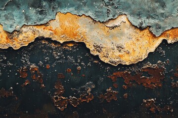 A rusted metal surface with a crack in it