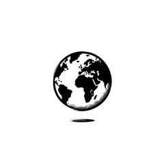 Minimalist Earth Illustration: A Symbol of Global Connectivity and Environmental Awareness
