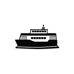 Obraz premium Ferry Expansive Vector Silhouette