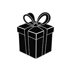 Gift Box Festive Vector Silhouette