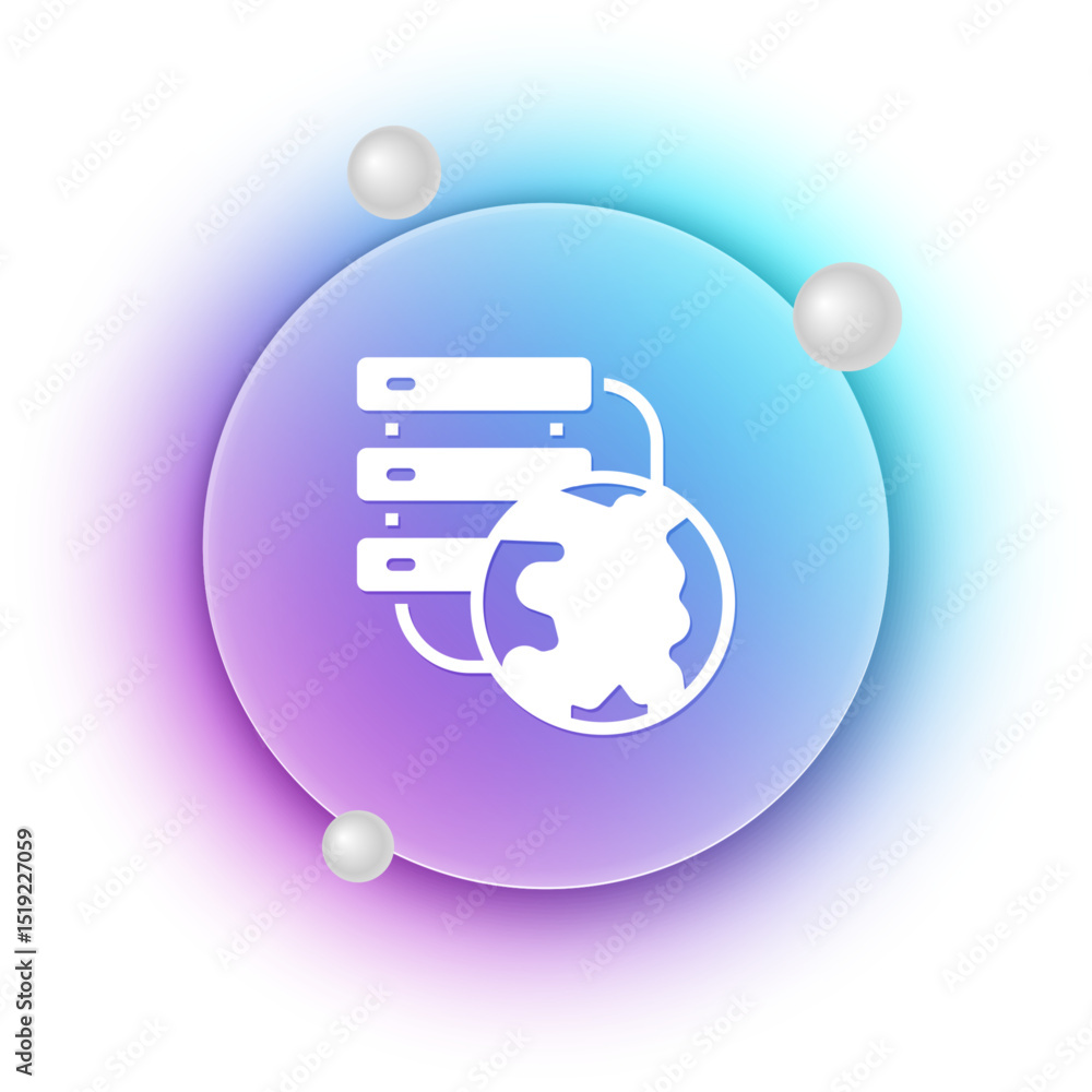 Aufkleber white network cloud connection icon isolated on white background. social technology. cloud computing