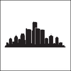Fototapeta premium Detroit skyline with Renaissance Center silhouette