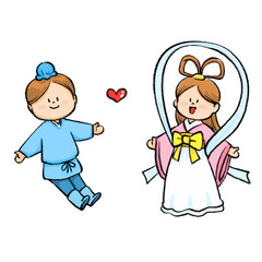 七夕の可愛い手書きイラスト1