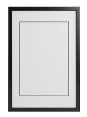 thin 3D black outline photo frame with a white centre, front view