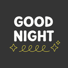 Good night sweet dreams typography design
