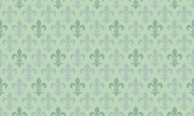Elegant sage green fleurdelis pattern.  Perfect for wallpaper, textile design, or web backgrounds. This classic, repeating motif evokes sophistication and timeless style.