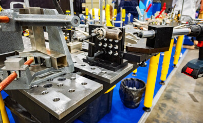 Precision Machining Tools and Equipment on Display at an Industrial Trade Show Creating New...