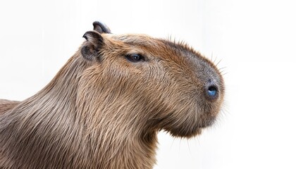 Striking Closeup of a Capybara against Transparent Backdrop, Capturing the Wild Beauty and Grace of the Worlds Largest Rodent in High Definition.
