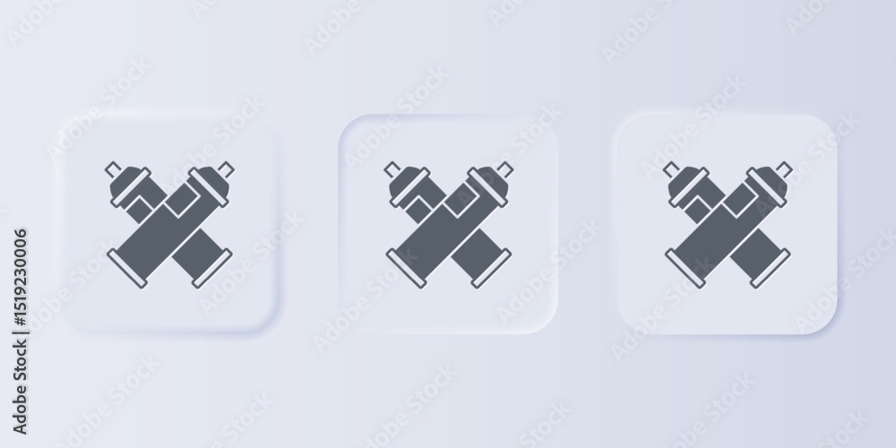 Poster grey paint spray can icon isolated on grey background. set icons in square buttons. vector
