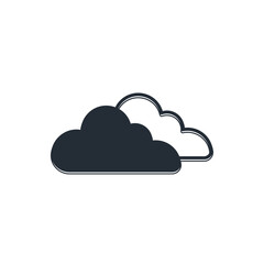 Black Cloud icon isolated on white background. Vector