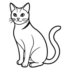 silhouette International Cat Day on white background