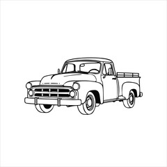 Classic Truck Logo, Classic Farm Truck Emblem, Rustic and Simple Design
