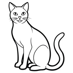 silhouette International Cat Day on white background