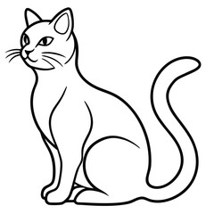 silhouette International Cat Day on white background