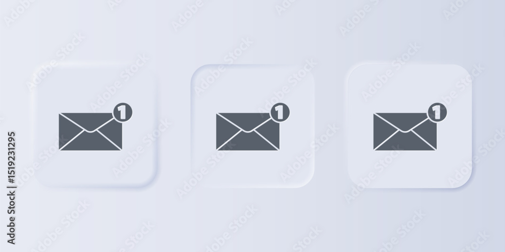 Poster grey envelope icon isolated on grey background. received message concept. new, email incoming messag