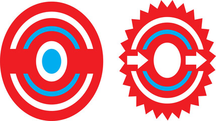 Radar Target Symbol – Red and Blue Tech Icon