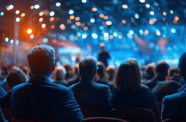 Audience at conference event back view