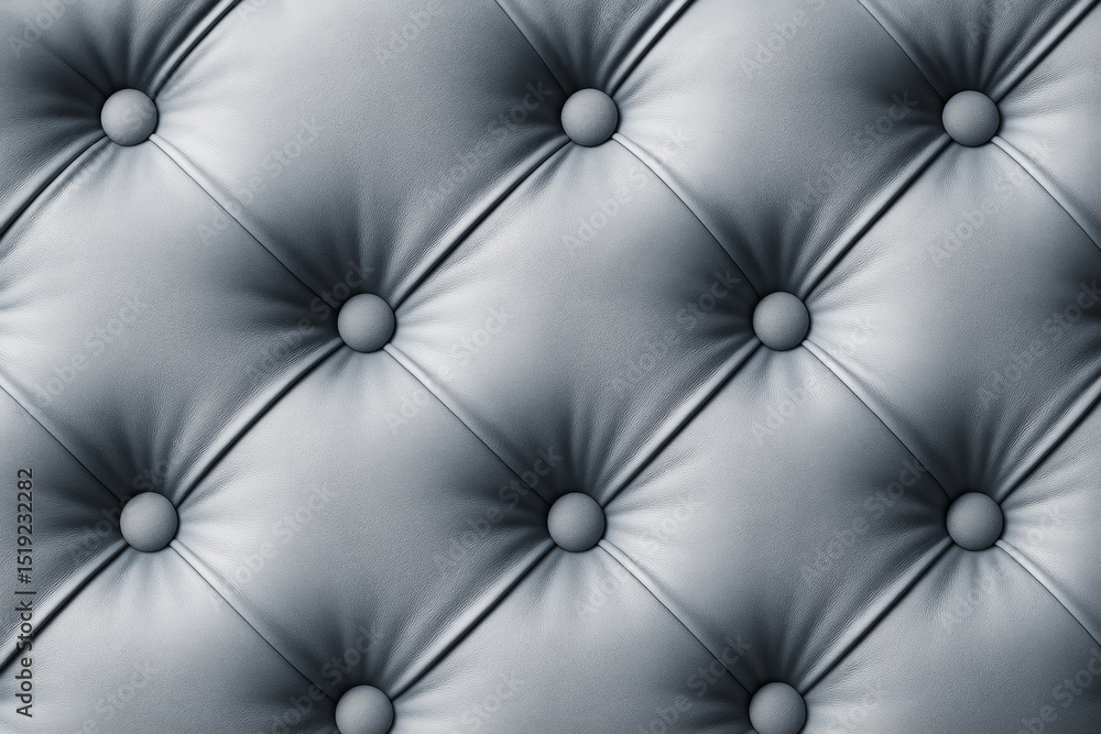Aufkleber Abstract padded leather texture with tufted buttons in metallic tones forming a seamless quilted background pattern for luxury design concepts.