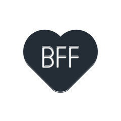 Black BFF or best friends forever icon isolated on white background. Vector