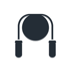 Black Jump rope icon isolated on white background. Skipping rope. Sport equipment. Vector