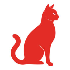 silhouette International Cat Day on white background
