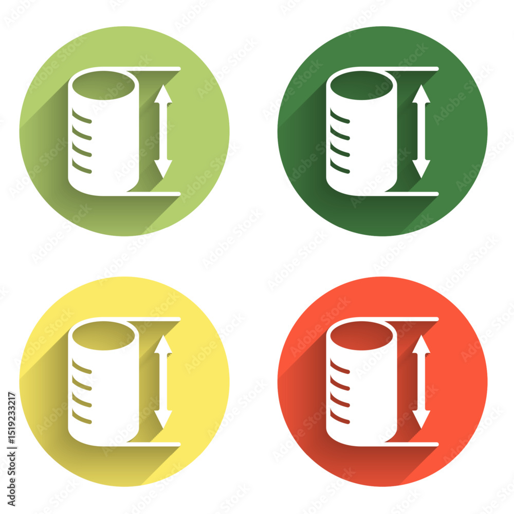 Aufkleber set height geometrical figure icon isolated with long shadow background. abstract shape. geometric o