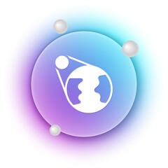 White Earth globe icon isolated on white background. World or Earth sign. Global internet symbol. Geometric shapes. Blue and purple gradient circle background. Vector