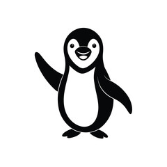 Penguin Playful Vector Silhouette