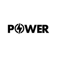 Bold Energy Typography with Lightning Bolt Symbol — POWER Concept Design