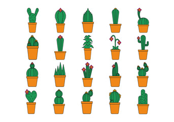 Handrawn Cactus Plant Cartoon Illustration Element