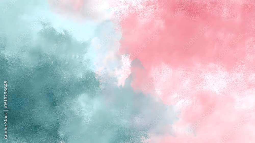 Poster A soft dreamy pastel background with a watercolor inspired texture and a muted mint and pink color palette creating a calming and ethereal atmosphere