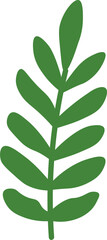 Tropical Leaf Vector Illustration - Flat Green Botanical Elements