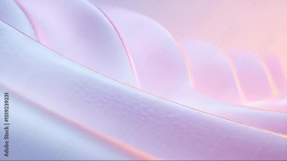 Aufkleber 抽象的な波状の表面 薄紫色のグラデーションの背景に未来的な3dレンダリングが施され スムーズでエレガントなデザインが特徴
