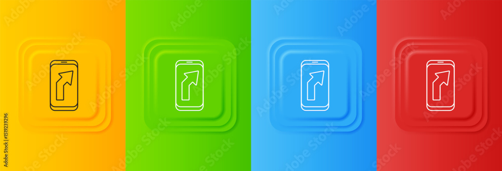 Poster white infographic of city map navigation icon isolated on colorful background. mobile app interface 