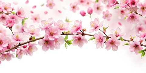 Fototapeta premium Surreal Sakura Bloom: Dreamlike Pink Cherry Blossom Photography, Fantasy Floral Art, Magical Spring Scene