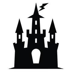 Night vector castle illustration building