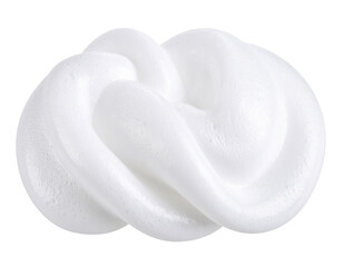 White, airy foam with a soft, swirled texture and smooth, bubbly surface.